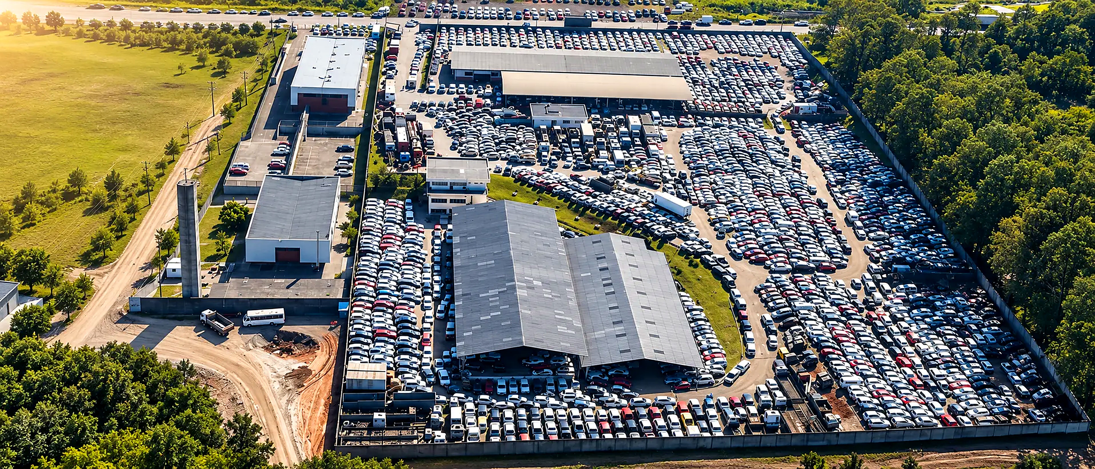 Vista aérea da estrutura da empresa em Curitiba
